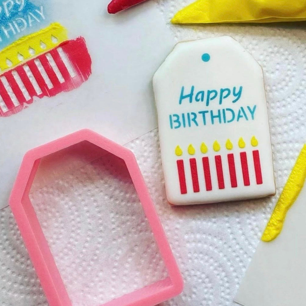 Straight Tag Cookie Cutter bakeartstencil