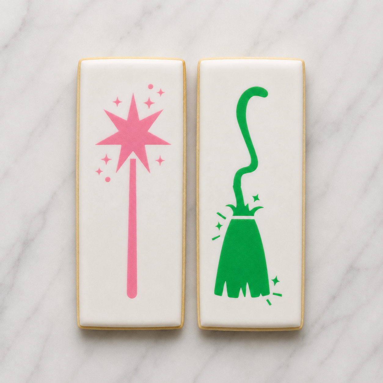Wand and Broom Stack Stick Cookie Stencil bakeartstencil