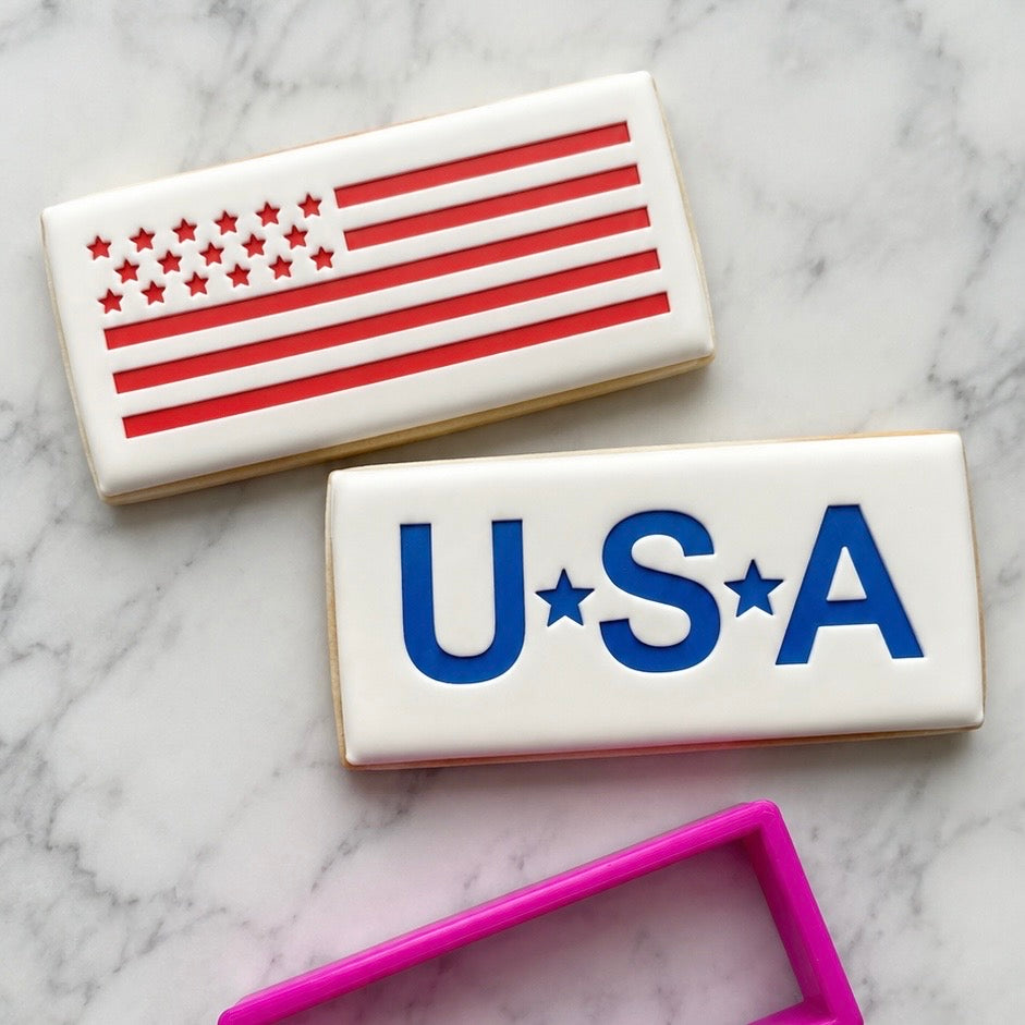 Stars Stripes Stack Sticks Cookie Stencil bakeartstencil