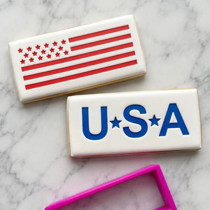Stars Stripes Stack Sticks Cookie Stencil bakeartstencil
