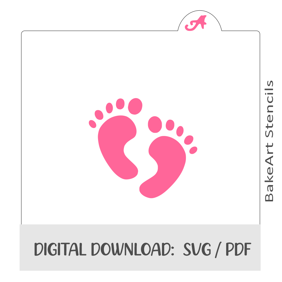 Baby Footprints Digital Download bakeartstencils