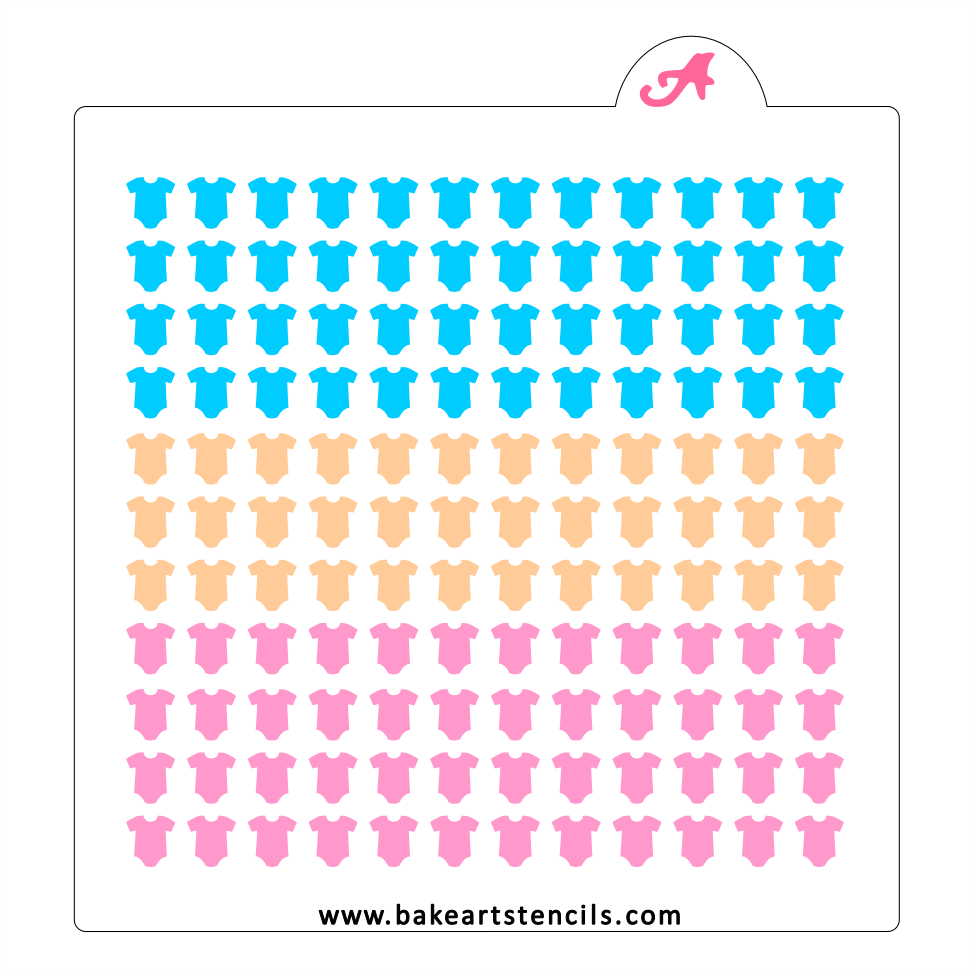 Baby Clothes Sprinkles Stencil bakeartstencil