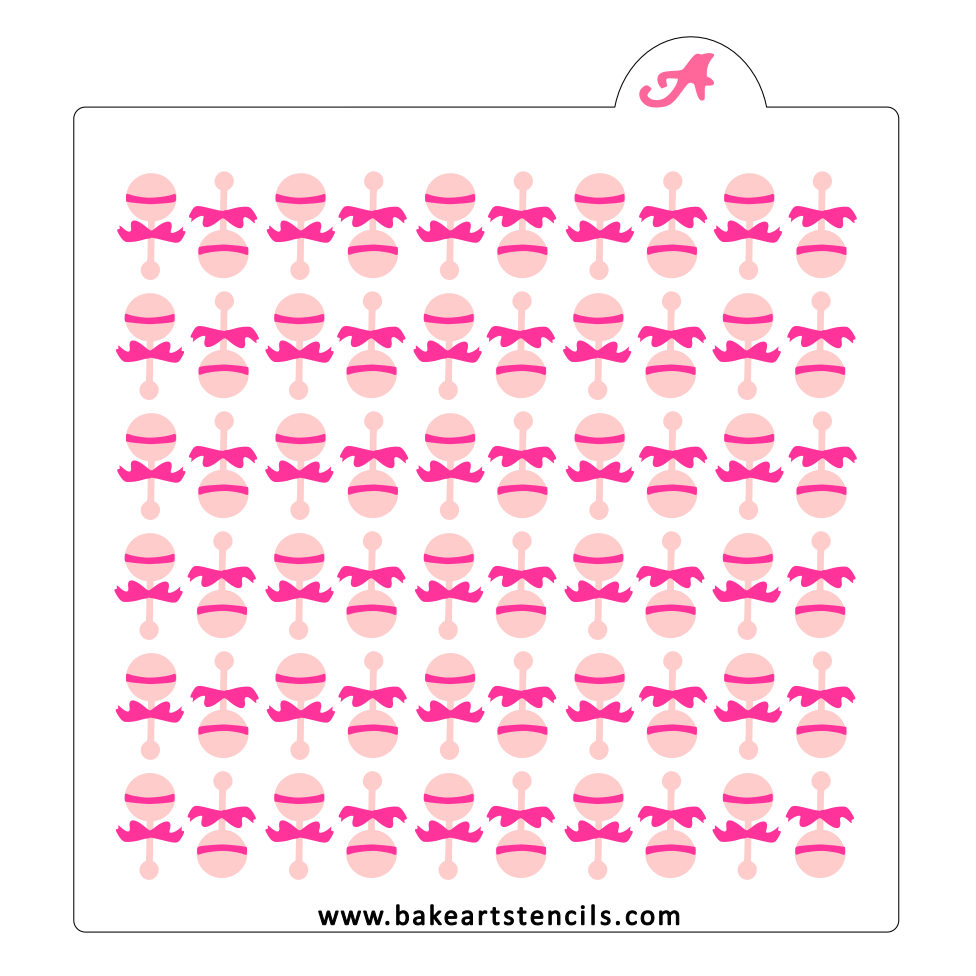 Baby Rattles Pattern Stencil Set bakeartstencil