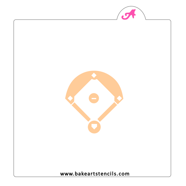 Baseball Diamond Cookie Stencil bakeartstencils