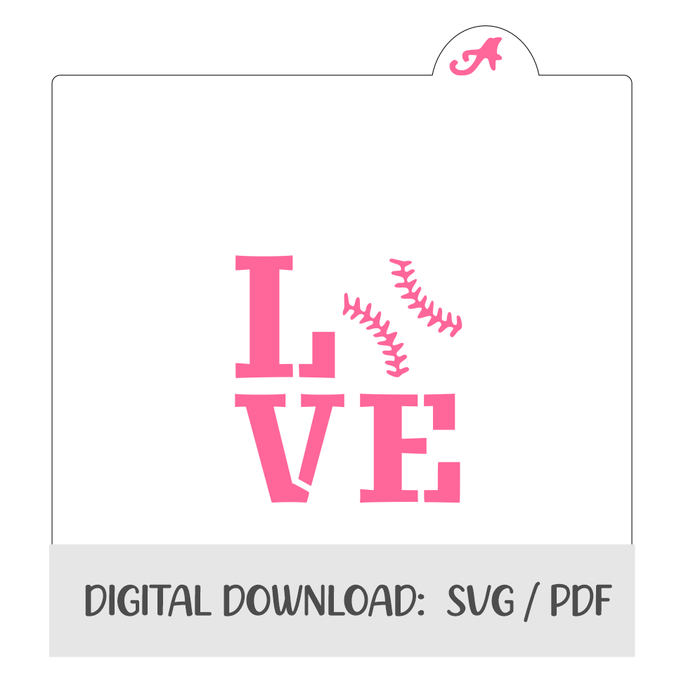 Baseball Love Digital Download bakeartstencils