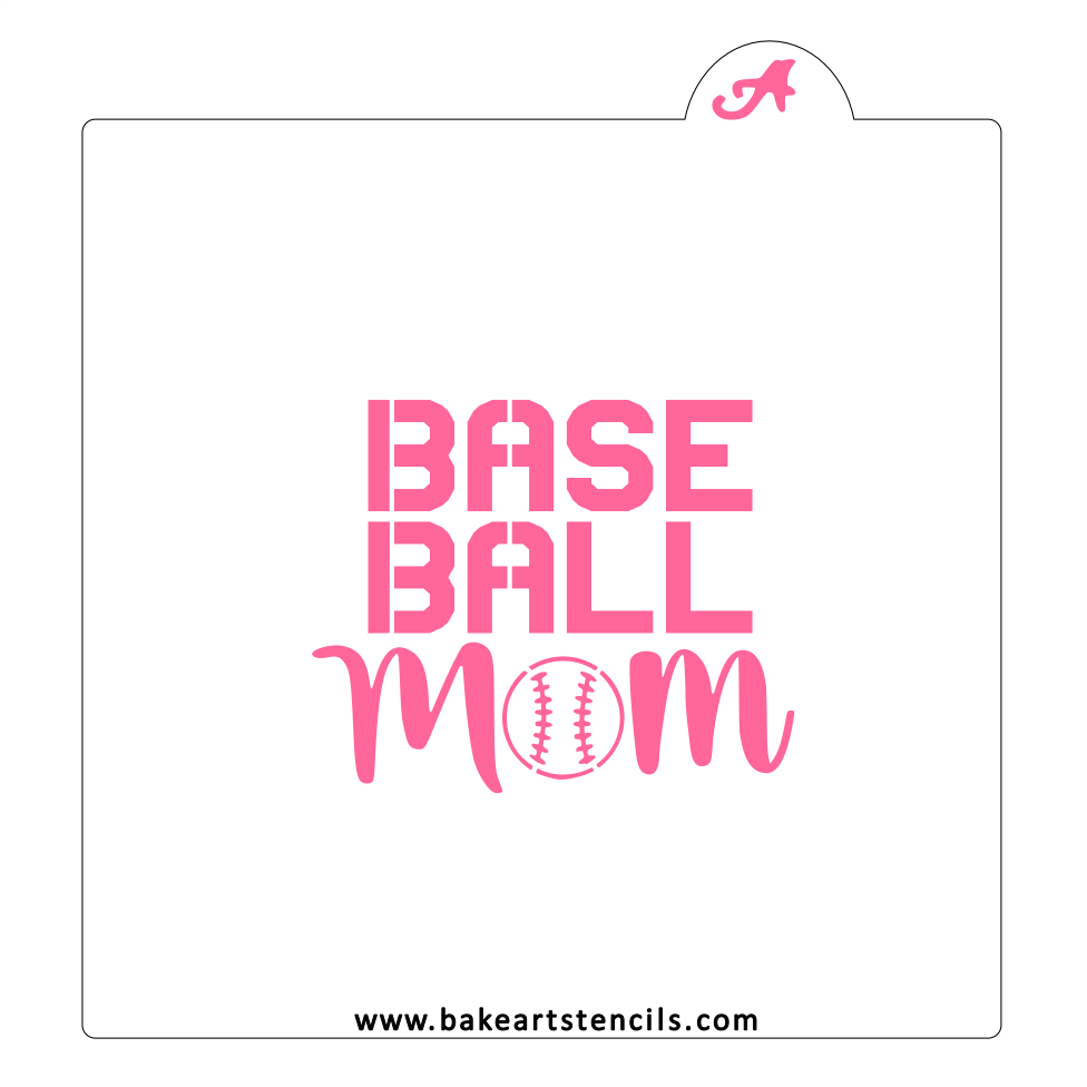 Baseball Mom Cookie Stencil bakeartstencil