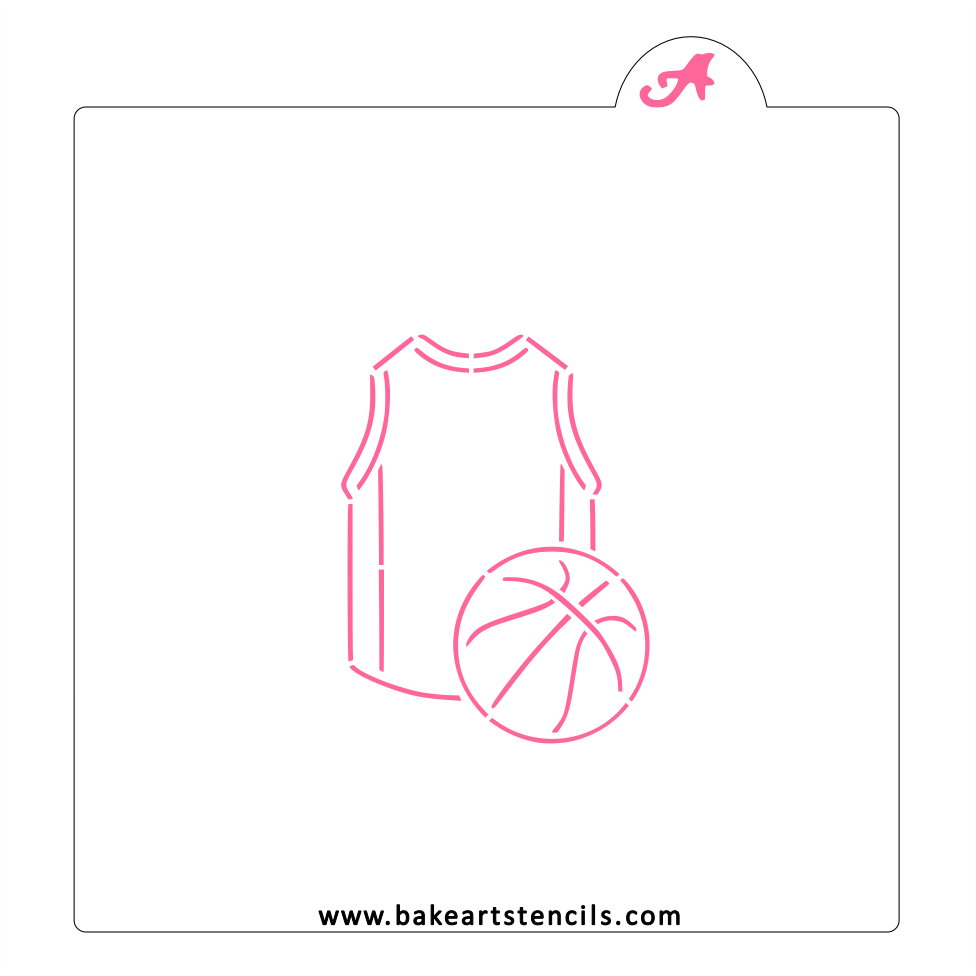 Basketball Jersey PYO Cookie Stencil bakeartstencil