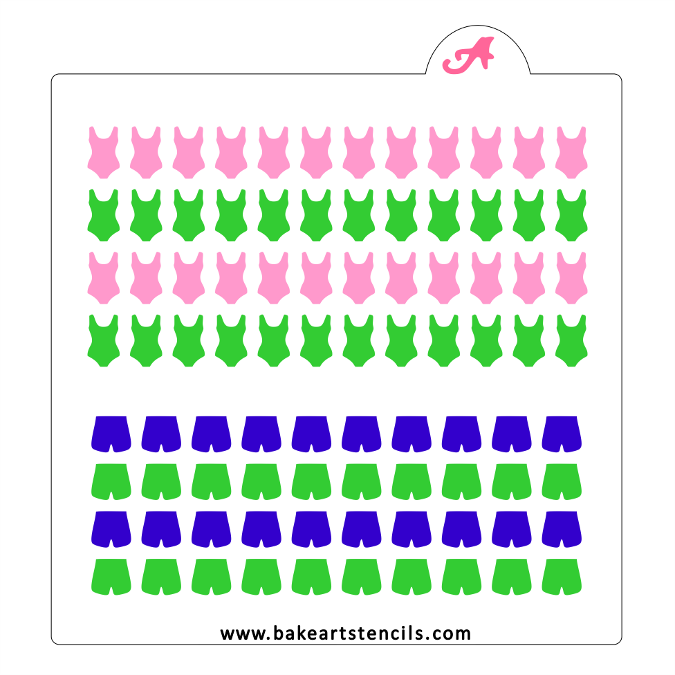 Bathing Suit Sprinkles Stencil bakeartstencils