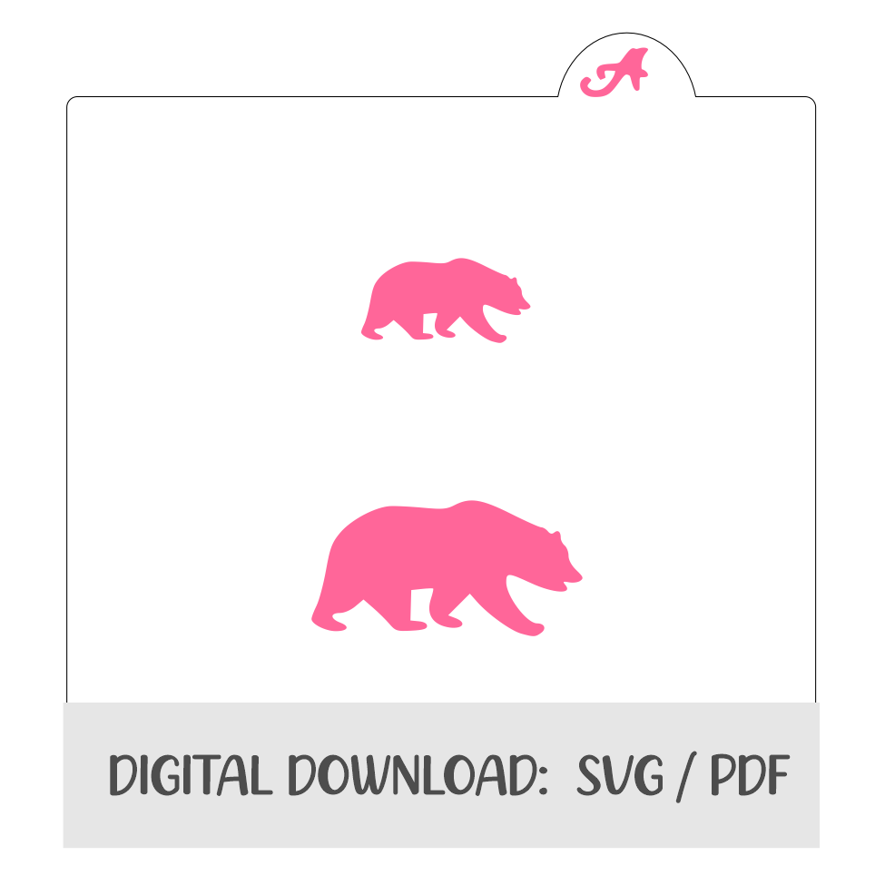 Bear Digital Download bakeartstencils