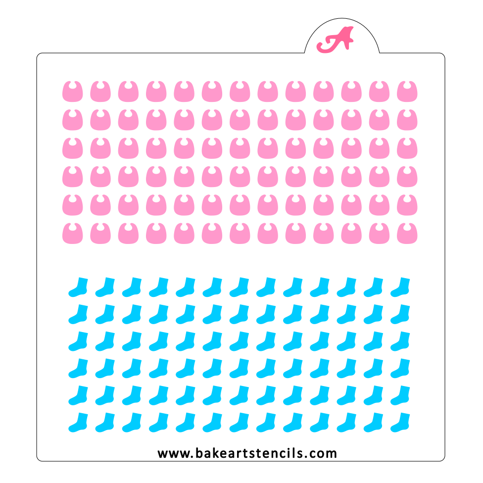 Bibs and Booties Sprinkles Stencil bakeartstencil