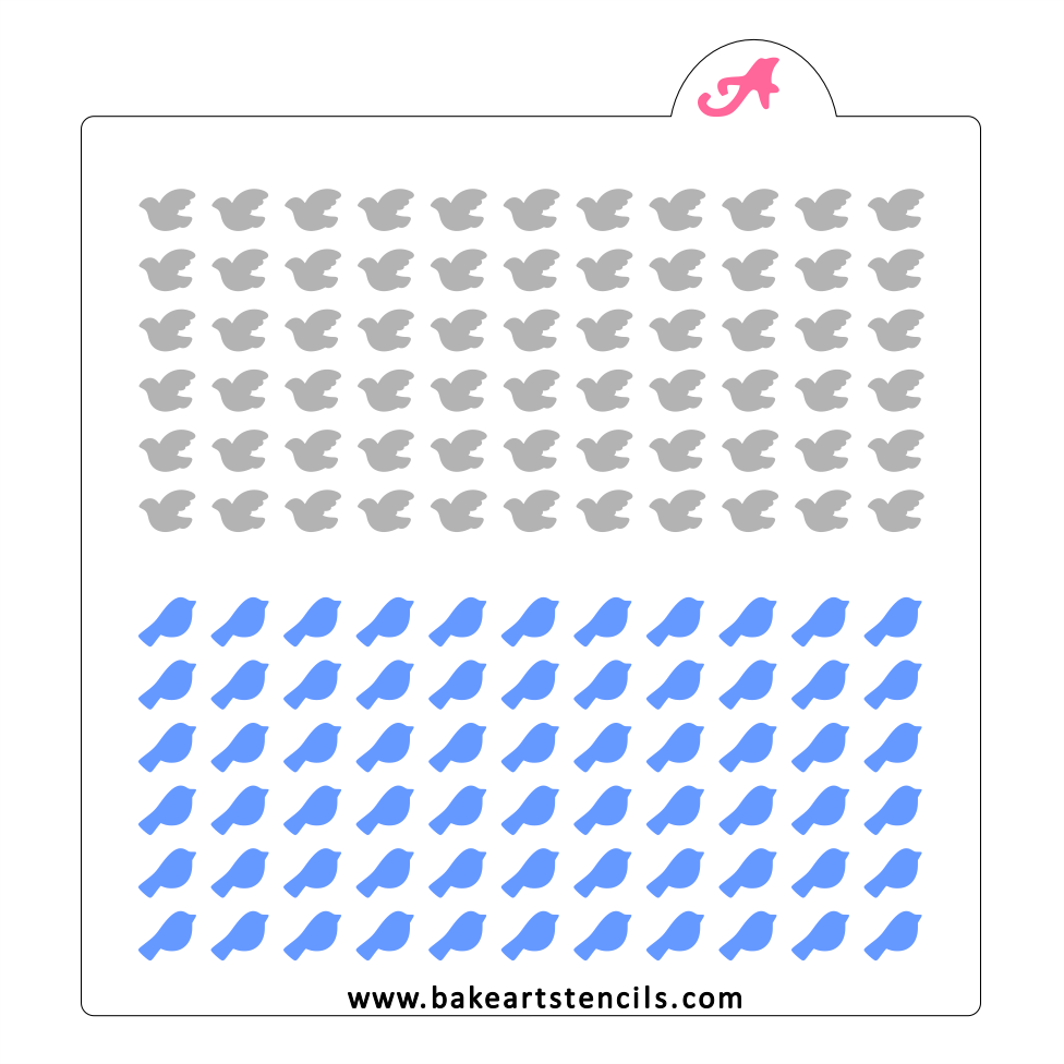 Bird Sprinkles Stencil bakeartstencil