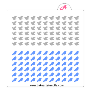 Bird Sprinkles Stencil bakeartstencil