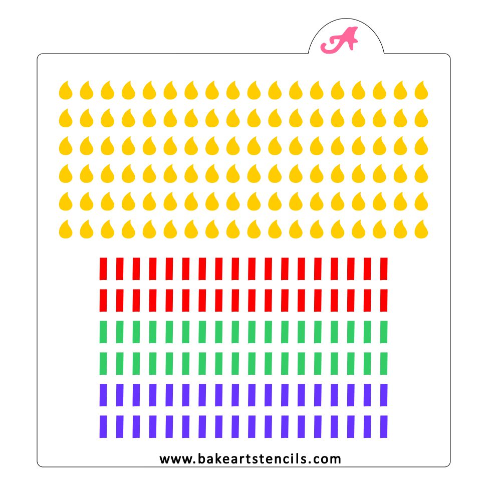 Birthday Candle Sprinkles Stencil bakeartstencil