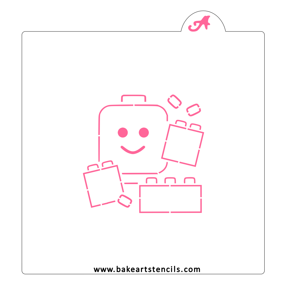 Block Head PYO Cookie Stencil bakeartstencil