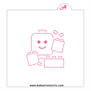 Block Head PYO Cookie Stencil bakeartstencil