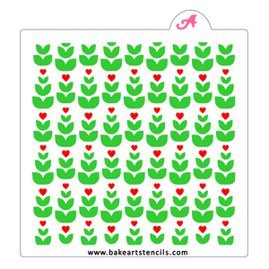 Blooming Hearts Stencil Set bakeartstencil