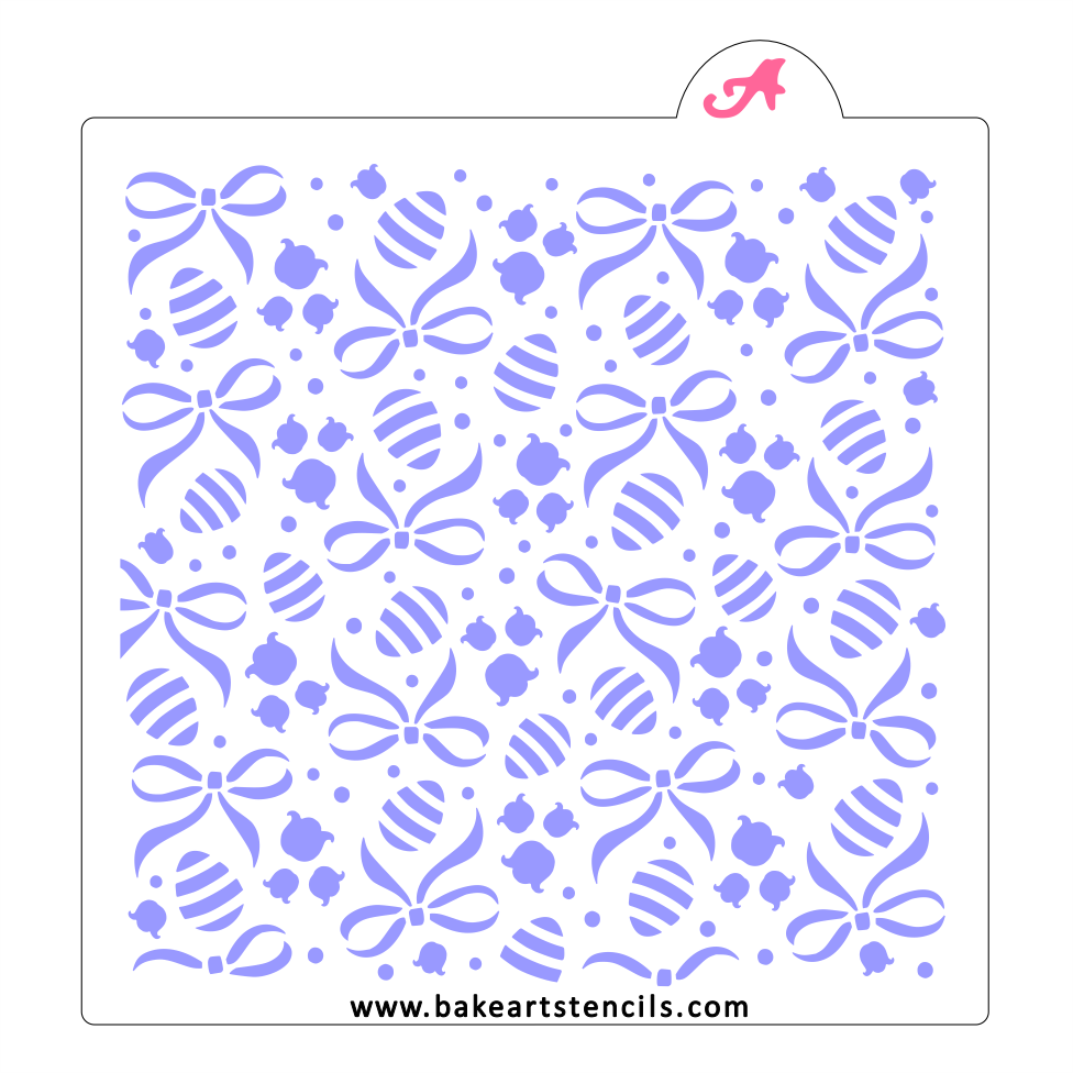 Bluebells and Bows Cookie Stencil