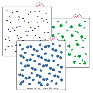 Blueberries Cookie Stencil Set: Spring Berry bakeartstencil