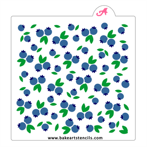 Blueberries Cookie Stencil Set: Spring Berry bakeartstencil