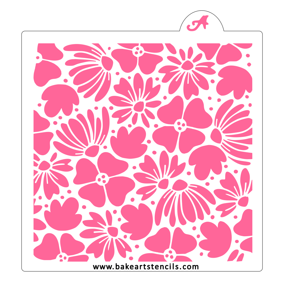 Boho Blossoms Cookie Stencil bakeartstencil
