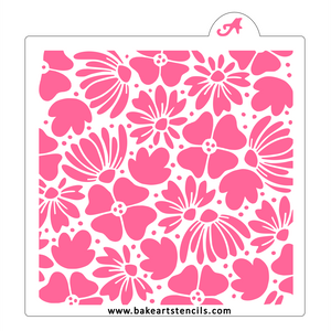 Boho Blossoms Cookie Stencil bakeartstencil