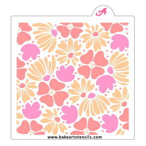Boho Blossoms Cookie Stencil bakeartstencil