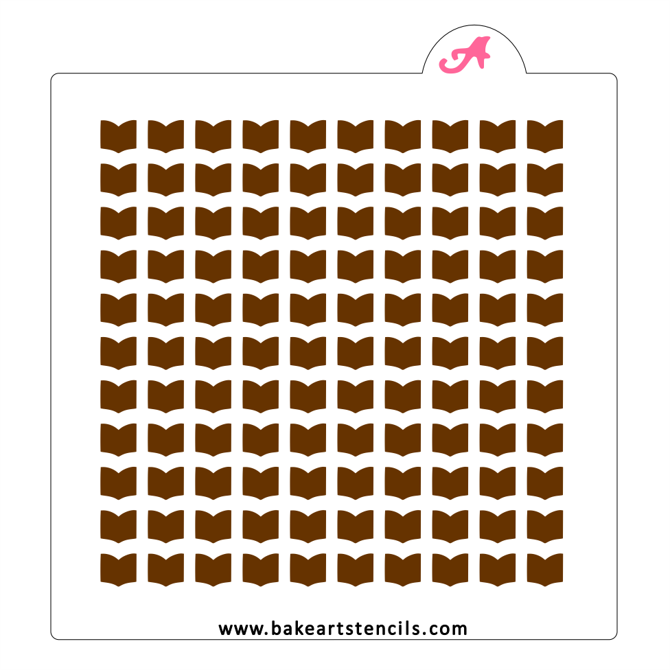 Book Sprinkles Stencil bakeartstencil