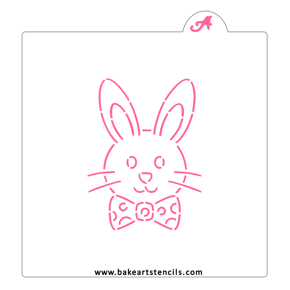 Bow Tie Bunny PYO Cookie Stencil bakeartstencil