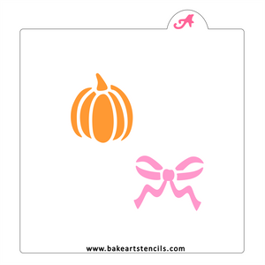 Bow Pumpkin Cookie Stencil: Preppy Fall Coquette bakeartstencil