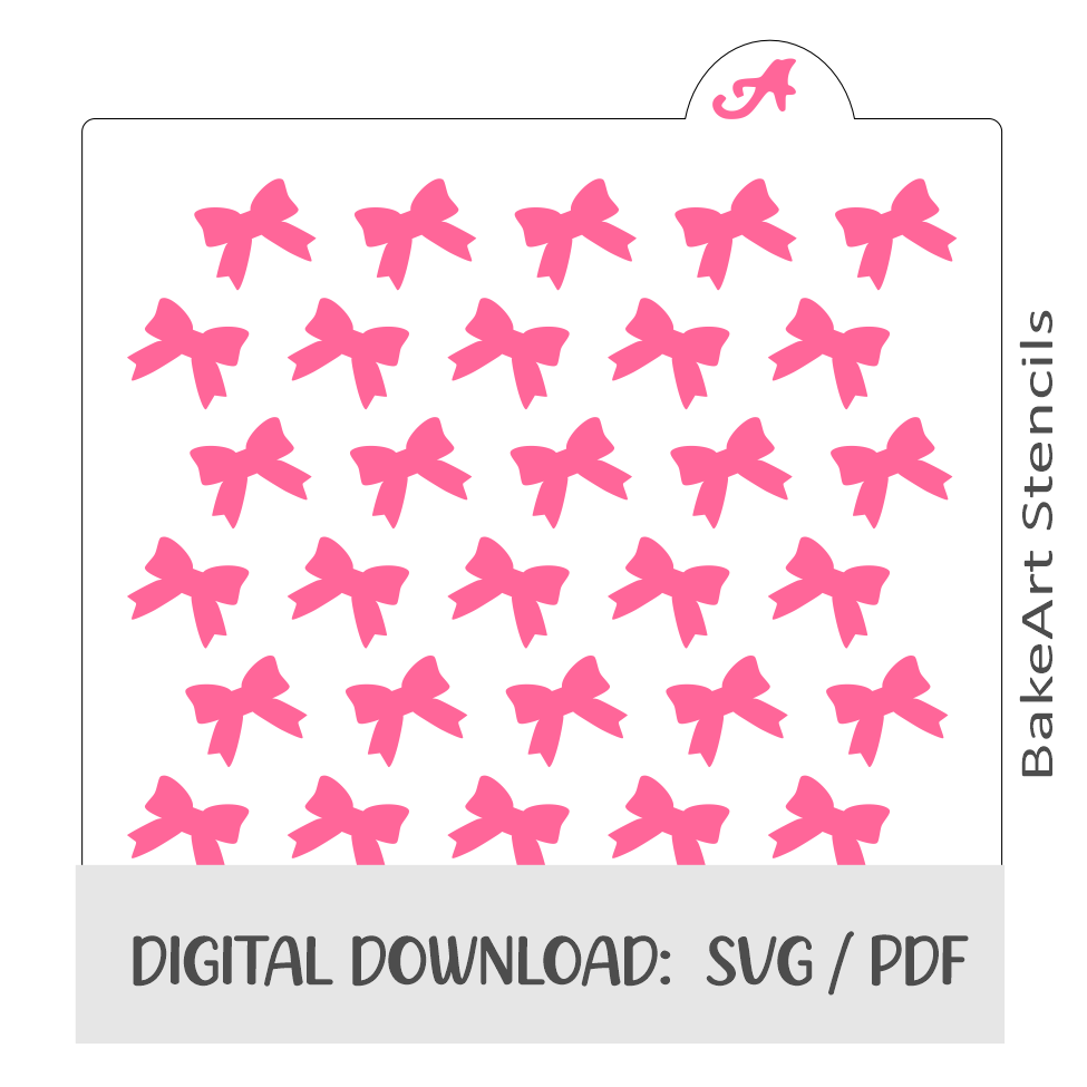 Bow Pattern Digital Download bakeartstencils