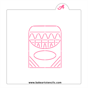 Crayon Box PYO Cookie Stencil bakeartstencil