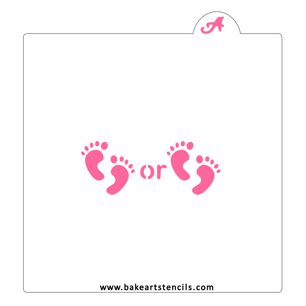 Boy or Girl Footprints Stencil Set bakeartstencils