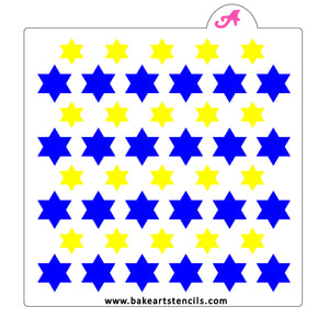 Double Stars of David Stencil bakeartstencil