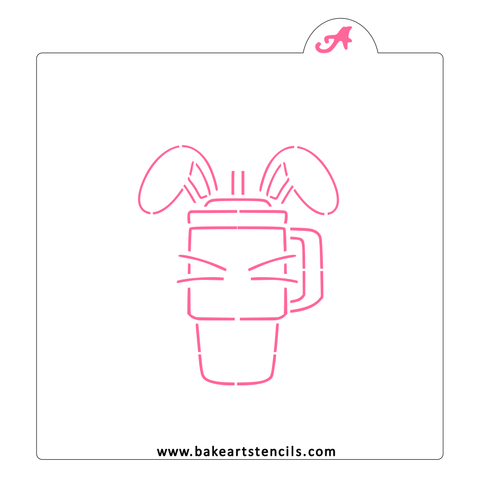 Bunny Big Cup PYO Stencil bakeartstencil