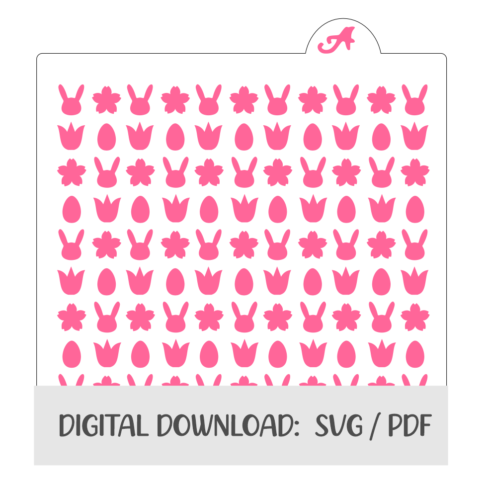 Bunny Blooms Digital Download bakeartstencils