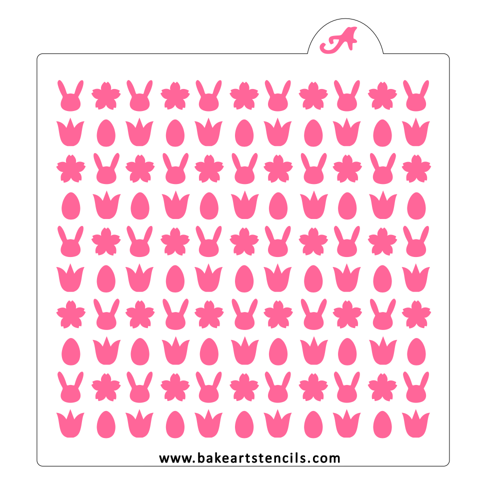 Bunny Blooms Cookie Stencil bakeartstencil