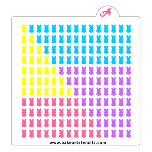 Marshmallow Bunny Sprinkles Stencil bakeartstencil