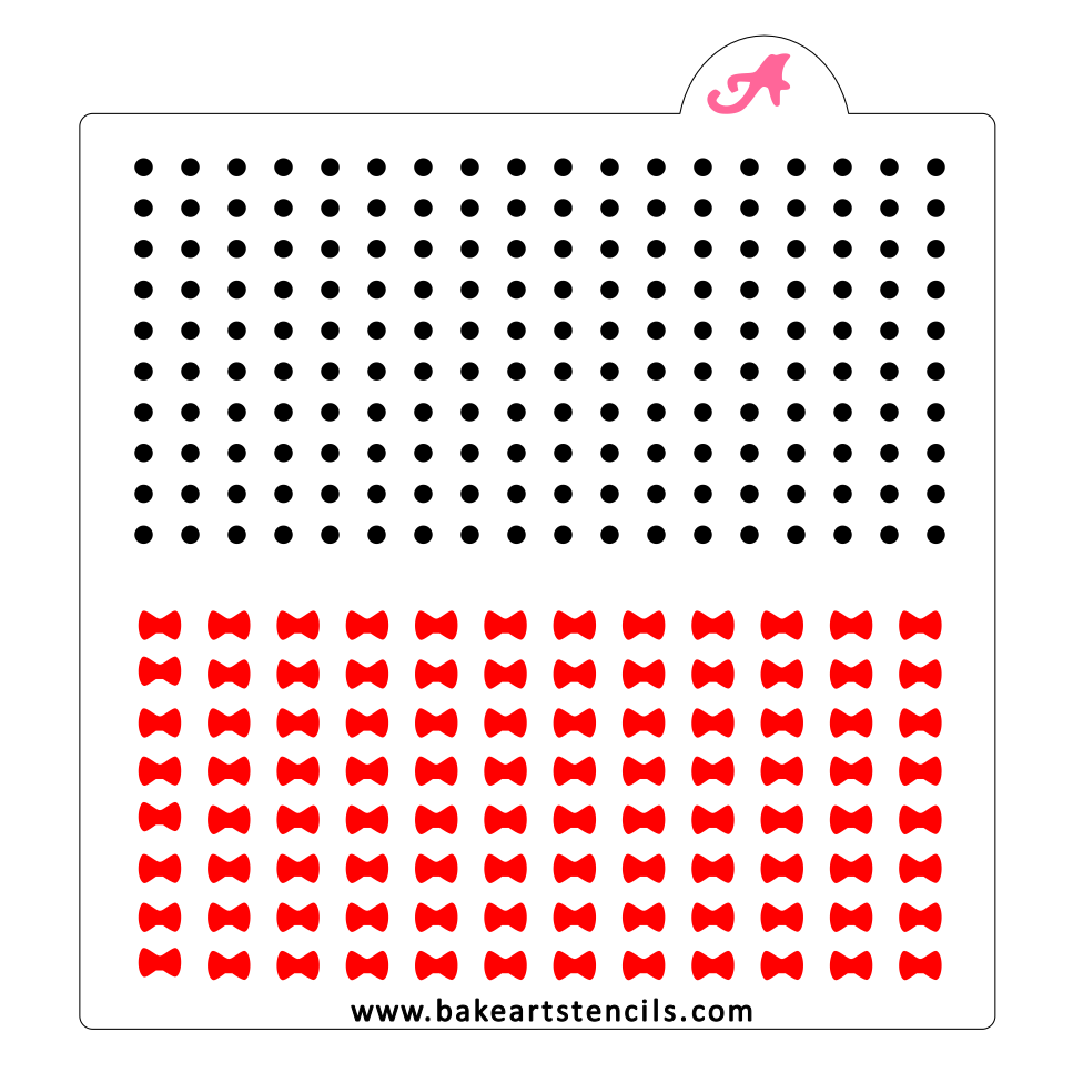 Button Guide Stencil Buttons and Bows Sprinkles Stencil - bakeartstencils