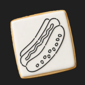 Hot Dog PYO Cookie Stencil bakeartstencil