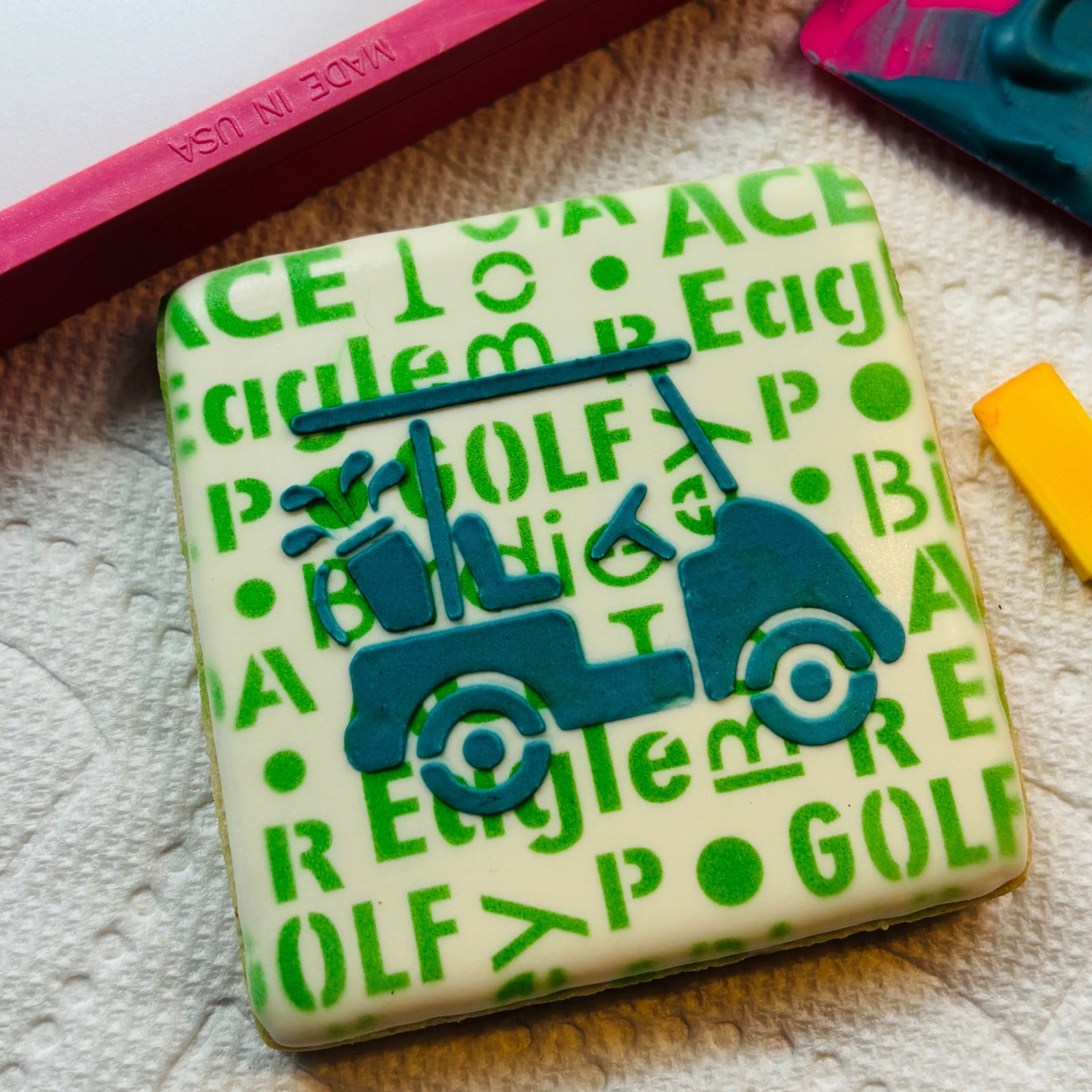 Golf Talk Pattern Cookie Stencil bakeartstencil