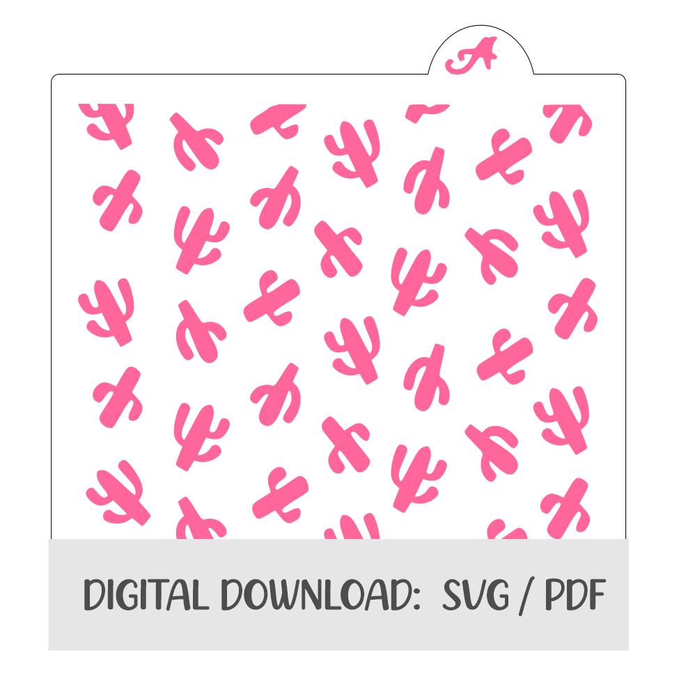 Cactus Pattern Digital Download bakeartstencils