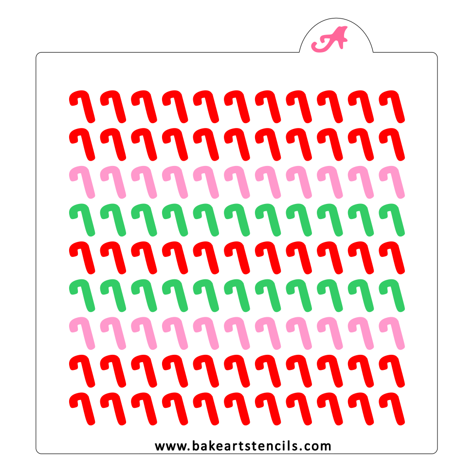 Candy Cane Sprinkles Stencil bakeartstencil