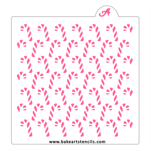 Candy Canes Pattern Stencil, a sweet design for decorating Christmas Cookies. 