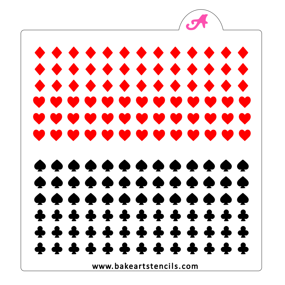 Card Suits Sprinkles Stencil bakeartstencil
