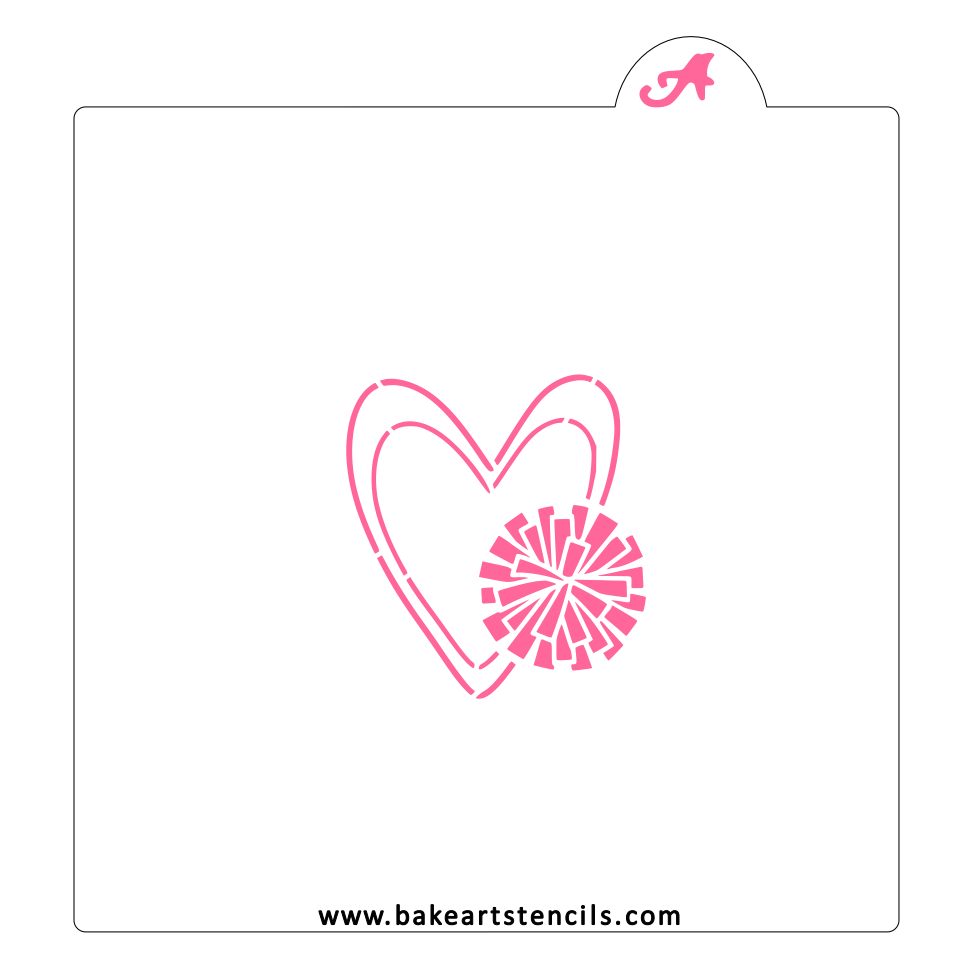 Cheer Love Cookie Stencil bakeartstencil
