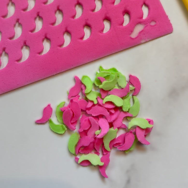 Chili Peppers Sprinkle Stencil, a fun design for southwestern themes and Cinco de Mayo desserts.