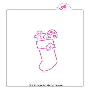 Christmas Stocking PYO Cookie Stencil with Cutter bakeartstencil