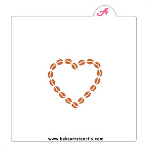 Coffee Beans Heart Cookie Stencil bakeartstencil
