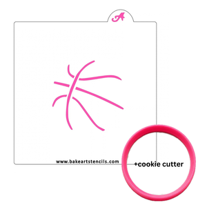 Basketball Cookie Stencil bakeartstencil
