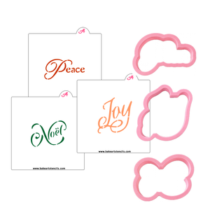 Peace Joy Noel Decorating Theme Bundle bakeartstencil